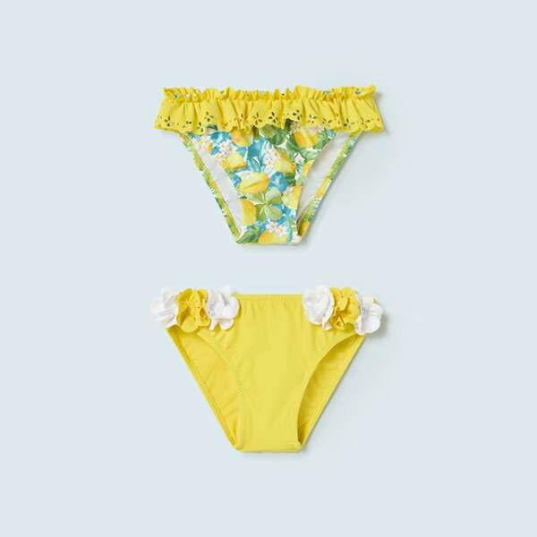 MAYORAL Plavkové nohavičky s citrónmi a volánmi žlté Swimming trunks with lemons and ruffles yellow 1633 | Welcomebaby.sk