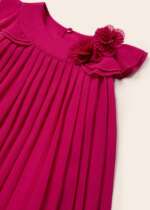 MAYORAL Šaty tmavoružové s volánikmi Pleated dress dark pink 1960 | Welcomebaby.sk