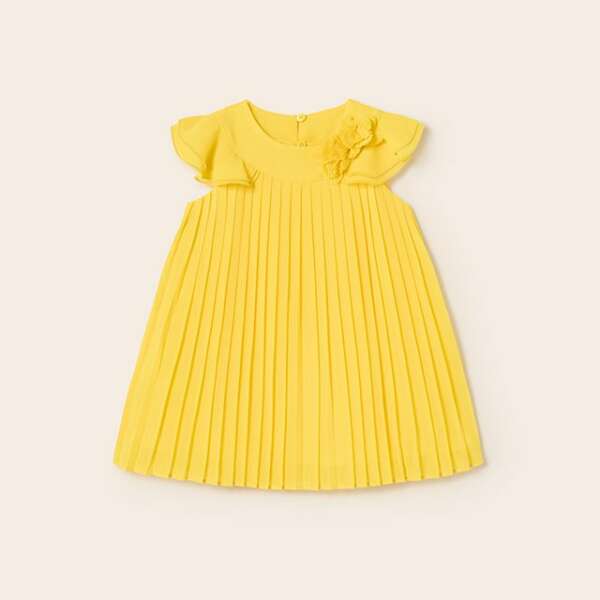 MAYORAL Šaty žlté s volánikmi Pleated dress yellow 1960 | Welcomebaby.sk