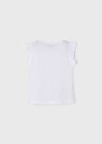 MAYORAL Tričko s volánikmi na rukávoch biele Tshirt with ruffle white 3074 | Welcomebaby.sk