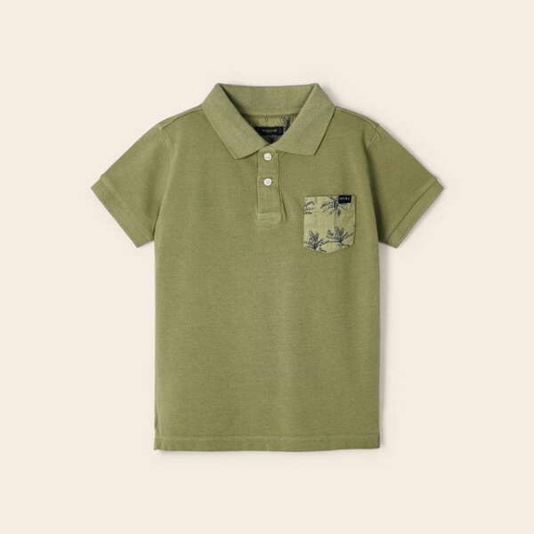MAYORAL Polo tričko s krátkym rukávom a vreckom olivové Polo tshirt olive 3149