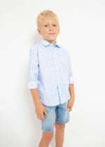 MAYORAL Košeľa bledomodrá so vzormi Shirt with patterns light blue 3171 | Welcomebaby.sk