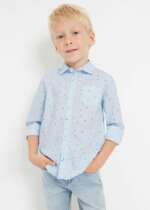 MAYORAL Košeľa bledomodrá so vzormi Shirt with patterns light blue 3171 | Welcomebaby.sk