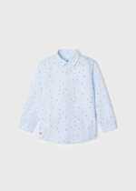 MAYORAL Košeľa bledomodrá so vzormi Shirt with patterns light blue 3171 | Welcomebaby.sk