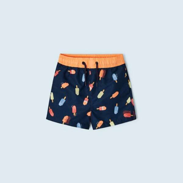 MAYORAL Plavky chlapčenské so vzorom tmavomodré Swim shorts with print dark blue 3686 | Welcomebaby.sk