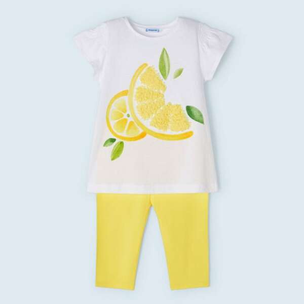 MAYORAL Legínový set s krátkym tričkom žltý Leggings set with short sleeved tshirt yellow 3784 | Welcomebaby.sk