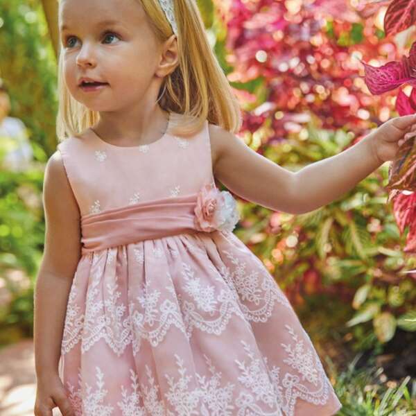 ABEL & LULA Vyšívané sviatočné šaty ružové Organza Dress baby pink 5013 | Welcomebaby.sk