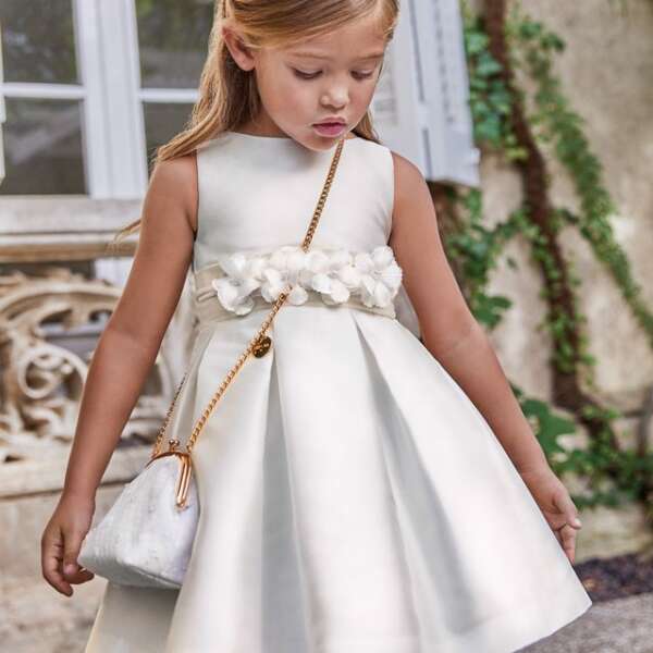 ABEL & LULA Sviatočné šaty s ozdobnými kvetmi biele Festive dress with flowers white 5027 | Welcomebaby.sk
