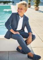 MAYORAL Nohavice chino tmavomodré Trousers chino dark blue 6588 | Welcomebaby.sk