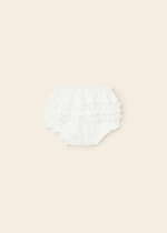 MAYORAL Nohavičky na plienku s volánikmi biele Panties with ruffles white 9579 | Welcomebaby.sk