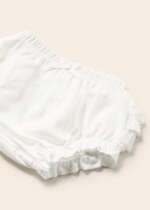 MAYORAL Nohavičky na plienku s volánikmi biele Panties with ruffles white 9579 | Welcomebaby.sk