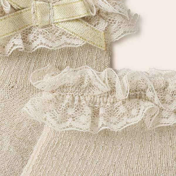 MAYORAL Ponožky s volánikom béžové Socks with ruffle beige 9593 | Welcomebaby.sk