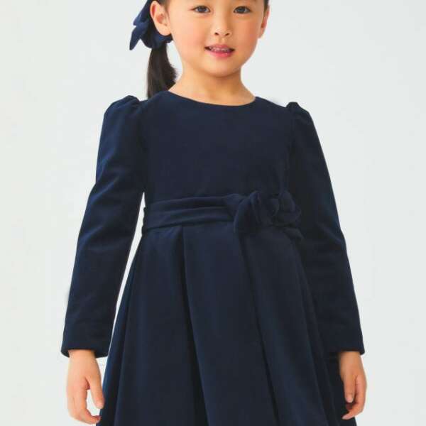 ABEL & LULA Zamatové šaty tmavomodré Velvet dress dark blue 5533 | Welcomebaby.sk
