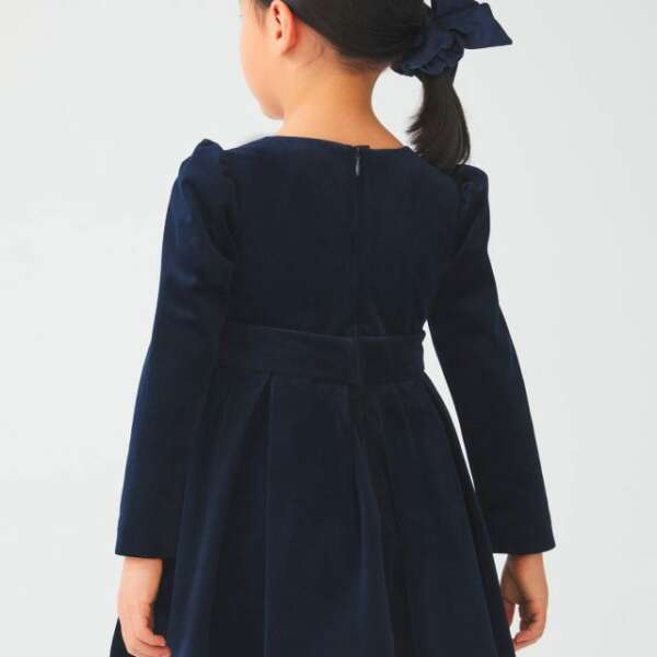 ABEL & LULA Zamatové šaty tmavomodré Velvet dress dark blue 5533 | Welcomebaby.sk
