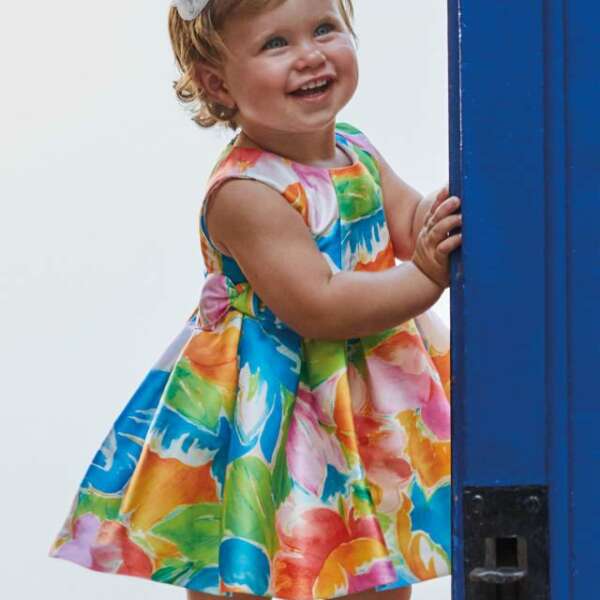 ABEL & LULA Kvetinové šaty viacfarebné Print Dress Baby Turquoise 5010 | Welcomebaby.sk