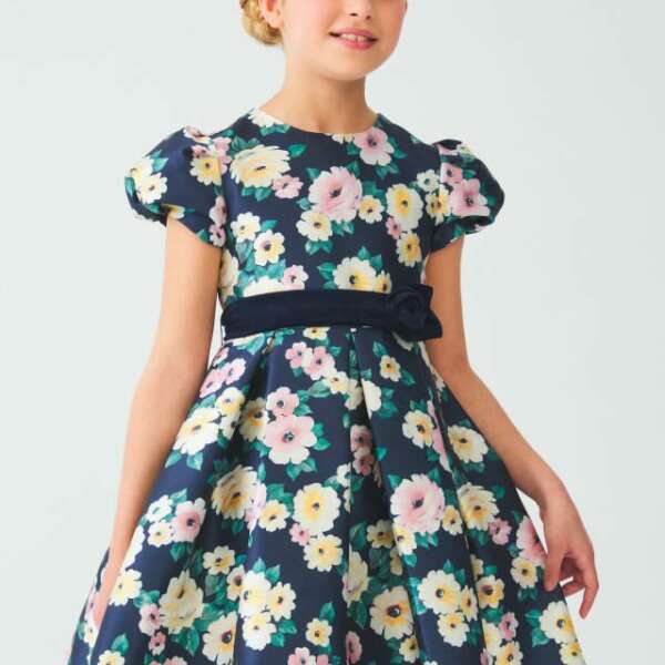 ABEL & LULA Spoločenské kvetované šaty modré Flower Dress navy blue 5536