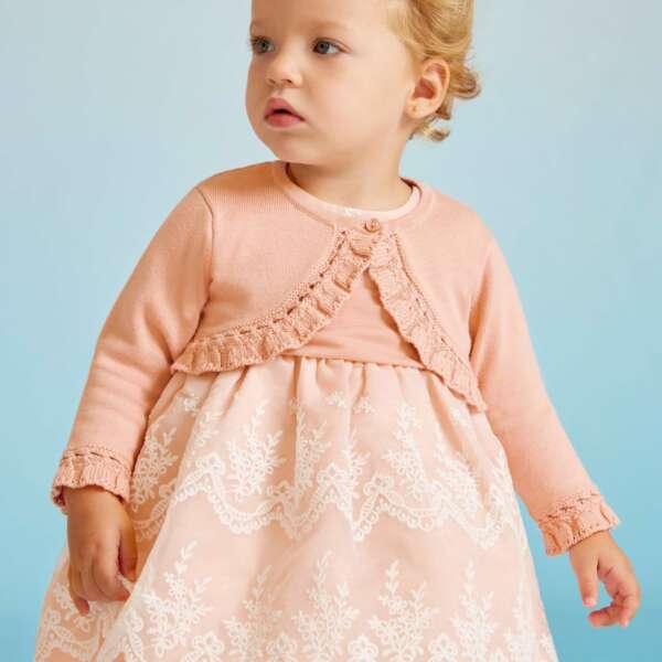 ABEL & LULA Bolerko s pleteným vzorom ružové Bolero Tricot rosa 5349 | Welcomebaby.sk