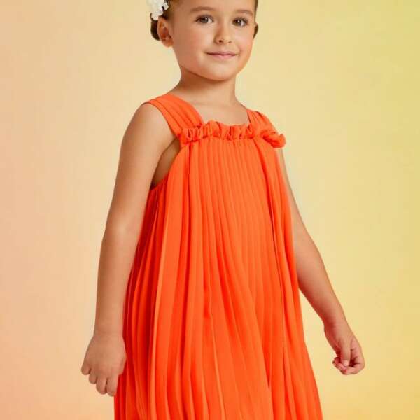 ABEL & LULA Šaty oranžové s volánikmi Dress with ruffles orange 5055 | Welcomebaby.sk