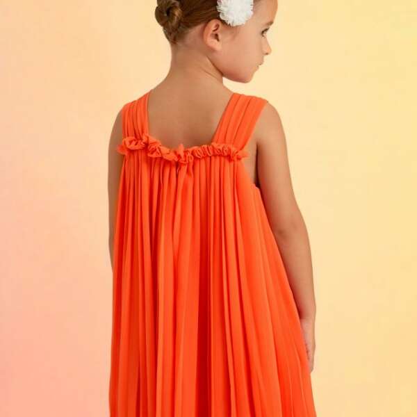 ABEL & LULA Šaty oranžové s volánikmi Dress with ruffles orange 5055 | Welcomebaby.sk