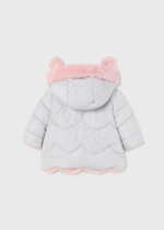 MAYORAL Obojstranná bunda z umelej kožušiny sivá Reversible faux fur jacket gray 2498 | Welcomebaby.sk