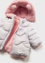 MAYORAL Obojstranná bunda z umelej kožušiny sivá Reversible faux fur jacket gray 2498 | Welcomebaby.sk