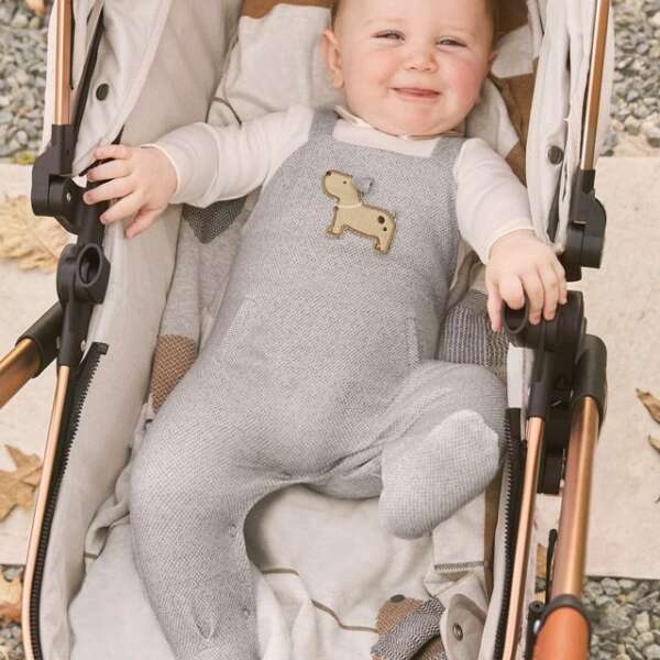 MAYORAL Overal s tričkom sivý Patterned romper newborn 2619 | Welcomebaby.sk