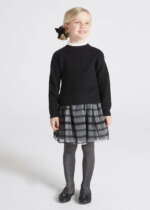 MAYORAL Pletené šaty s tylom čierne Knitted dress with tulle black 4955 | Welcomebaby.sk