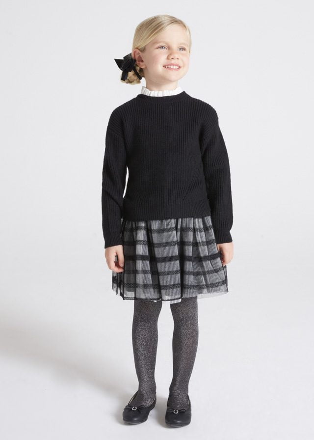 MAYORAL Pletené šaty s tylom čierne Knitted dress with tulle black 4955 | Welcomebaby.sk MAYORAL Pletené šaty s tylom čierne Knitted dress with tulle black 4955 | Welcomebaby.sk