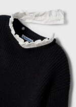 MAYORAL Pletené šaty s tylom čierne Knitted dress with tulle black 4955 | Welcomebaby.sk