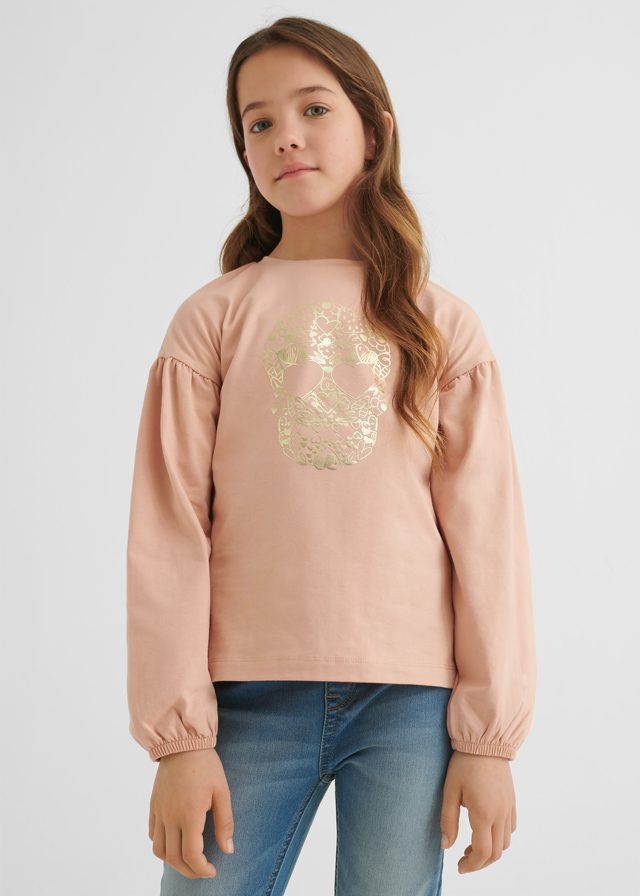 MAYORAL Tričko s dlhým rukávom a lebkou ružové Tshirt with long sleeves and brainpan pink 7026 | Welcomebaby.sk MAYORAL Tričko s dlhým rukávom a lebkou ružové Tshirt with long sleeves and brainpan pink 7026 | Welcomebaby.sk
