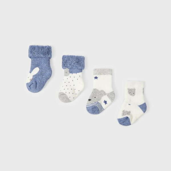 MAYORAL Ponožky baby 4pack modré Set socks 9534 | Welcomebaby.sk