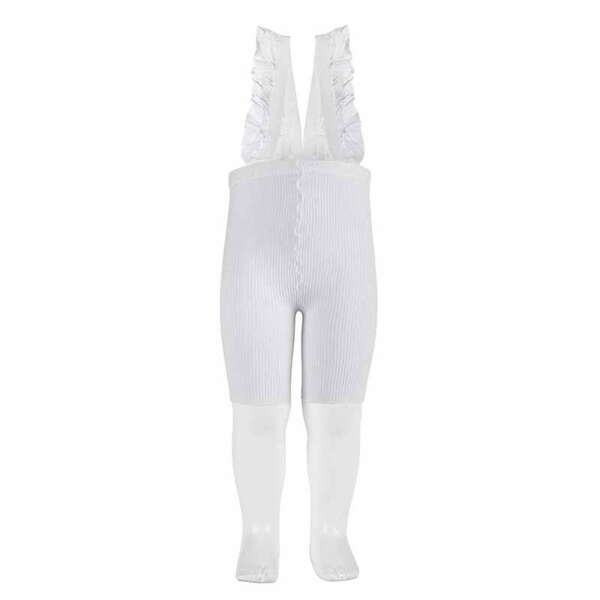 CÓNDOR Šortky biele s volánovými trakmi cyklo legíny Cycling leggings with suspenders white 2421 | Welcomebaby.sk