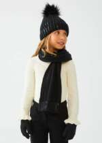 ABEL & LULA Čiapka, šál, rukavice čierna flitrovaná Sequin Hat And Scarf Set black 5946 | Welcomebaby.sk