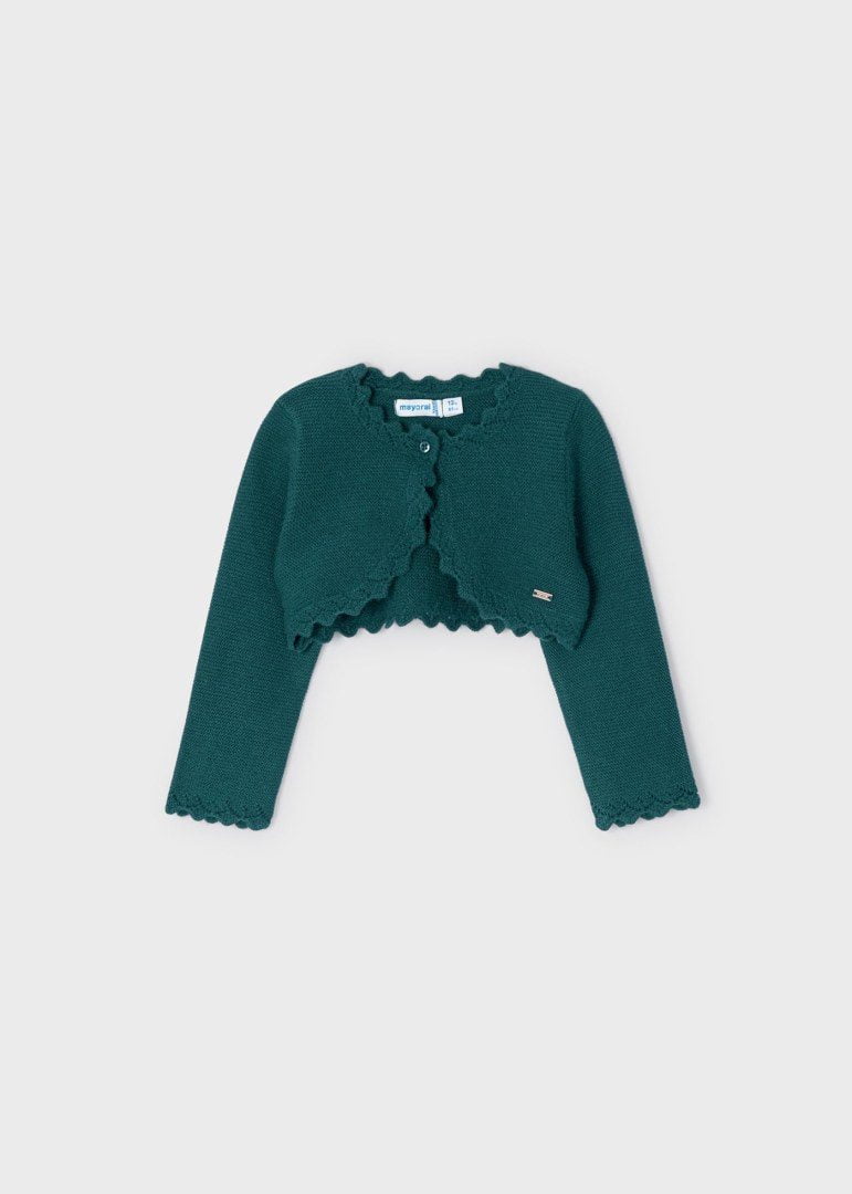 MAYORAL Bolerko s jemným vzorom tmavozelené Cardigan baby dark green 308 | Welcomebaby.sk MAYORAL Bolerko s jemným vzorom tmavozelené Cardigan baby dark green 308 | Welcomebaby.sk