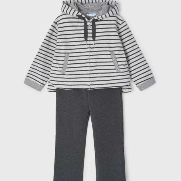 MAYORAL Tepláková súprava pruhovaná sivá Tracksuit striped grey 4859 | Welcomebaby.sk