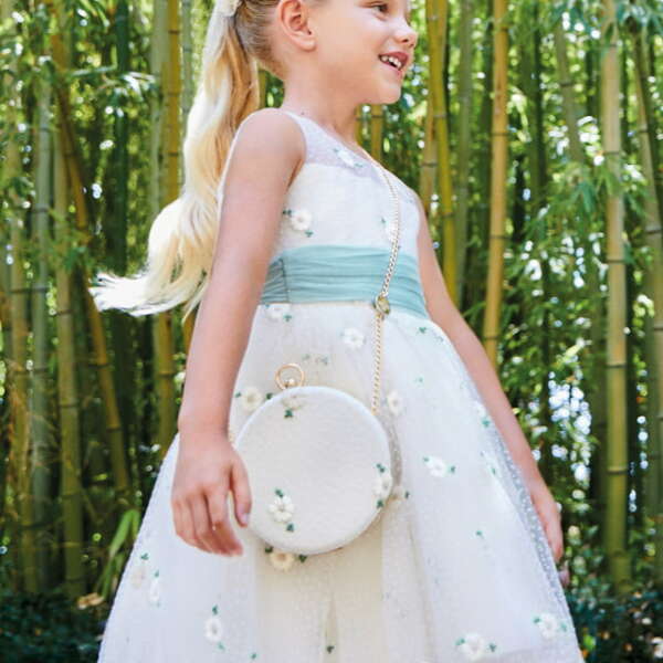 ABEL & LULA Tylové kvetované šaty Tulle dress anise white 5035 | Welcomebaby.sk