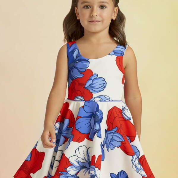 ABEL & LULA Kvetované šaty červené Flower dress red 5048 | Welcomebaby.sk