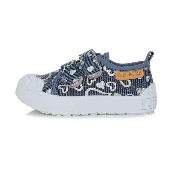 DD STEP Plátenky modré so srdiečkami na suchý zips Shoes hearts royal blue CSG 369A | Welcomebaby.sk