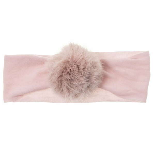 W Baby Čelenka ružová s brmbolcom Headband pompom pink | Welcomebaby.sk