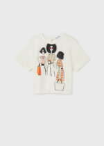 MAYORAL Dievčenské tričko s krátkym rukávom biele s postavičkami Tshirt short sleeves 6022 | Welcomebaby.sk