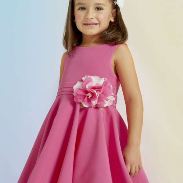 Abel & Lula Točivé šaty ružové v páse s kvetom Dress pink 5049 | Welcomebaby.sk