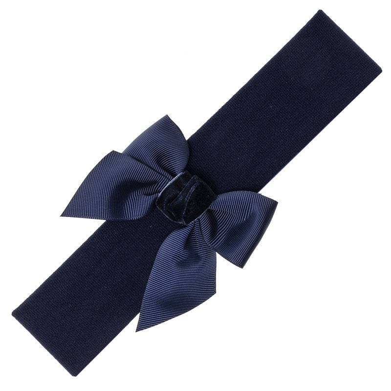 Čelenka tmavomodrá s kombinovanou mašľou Headband with combined hairbow black navy blue | Welcomebaby.sk Čelenka tmavomodrá s kombinovanou mašľou Headband with combined hairbow black navy blue | Welcomebaby.sk