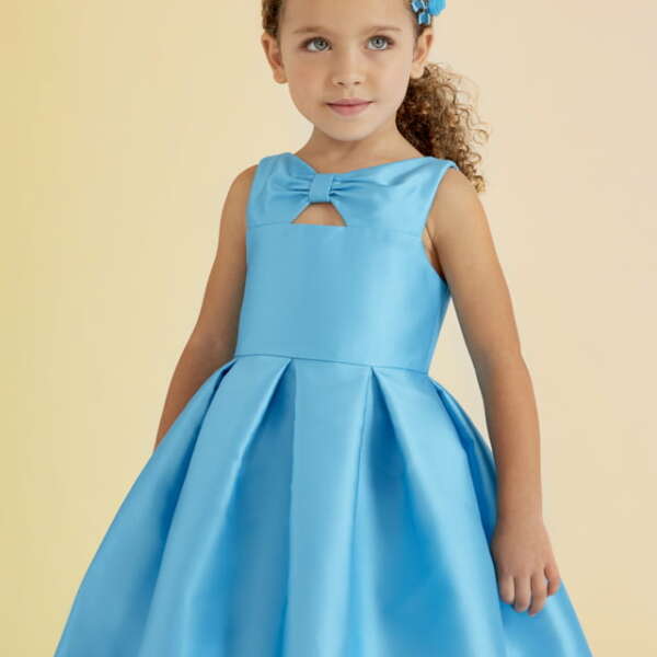 ABEL & LULA Sviatočné šaty modré s mašľou Plain dress blue turquoise 5054 | Welcomebaby.sk