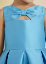 ABEL & LULA Sviatočné šaty modré s mašľou Plain dress blue turquoise 5054 | Welcomebaby.sk