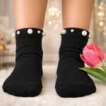 MEIA PATA Ponožky čierne s perlami Short socks pearl black 3033S | Welcomebaby.sk