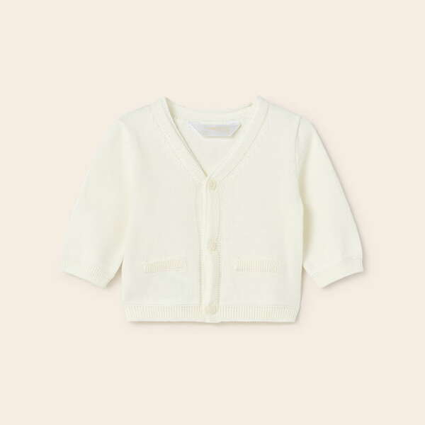 MAYORAL Chlapčenský sveter krémový Knit cardigan natural 1363 | Welcomebaby.sk