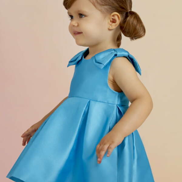 ABEL & LULA Spoločenské šaty modré na ramenách s mašľami Dress baby blue 5020 | Welcomebaby.sk