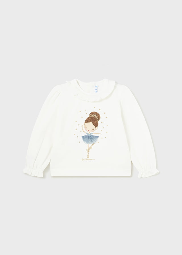 MAYORAL Dievčenské tričko baletka biele modré s dlhým rukávom Long sleeve tshirt ballerina natur blue 2006 | Welcomebaby.sk MAYORAL Dievčenské tričko baletka biele modré s dlhým rukávom Long sleeve tshirt ballerina natur blue 2006 | Welcomebaby.sk