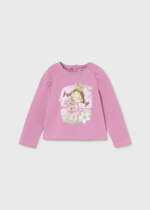 MAYORAL Dievčenské tričko s dlhým rukávom a potlačou ružové Long sleeve tshirt pink 2010 | Welcomebaby.sk