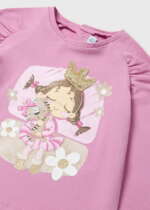MAYORAL Dievčenské tričko s dlhým rukávom a potlačou ružové Long sleeve tshirt pink 2010 | Welcomebaby.sk